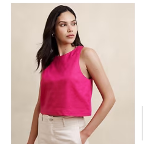 BR Cropped Linen Shell - Picture 5 of 5